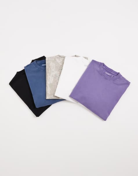 Pack de 5 camisetas de varios colores de tejido grueso premium de Abercrombie & Fitch - view 1