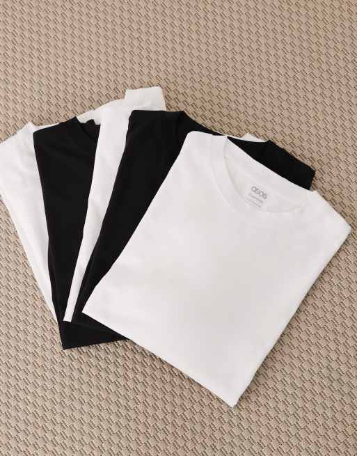 Pack de 5 camisetas de varios colores extragrandes básicas Essentials de ASOS DESIGN
