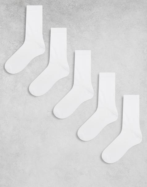 Pack de 5 pares de calcetines blancos de tejido rico en algodón de ASOS DESIGN - view 1