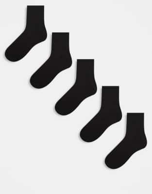 Pack de 5 pares de calcetines de deporte bajos negros de ASOS DESIGN - view 1