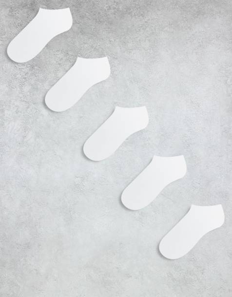 Pack de 5 pares de calcetines deportivos blancos de Brave Soul - view 1