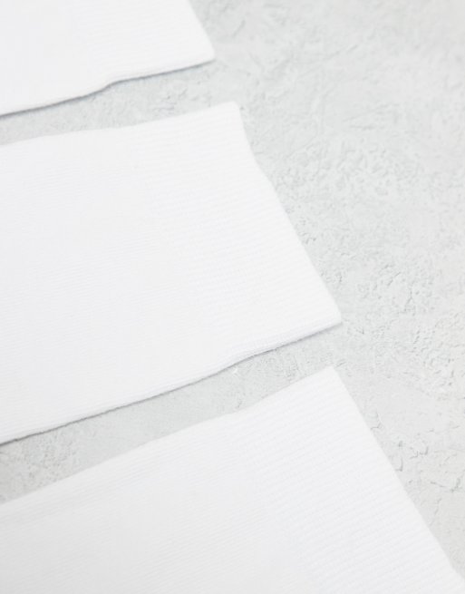 Pack de 5 pares de calcetines tobilleros blanco hueso de tejido rico en algodón de ASOS DESIGN, 4 de 4