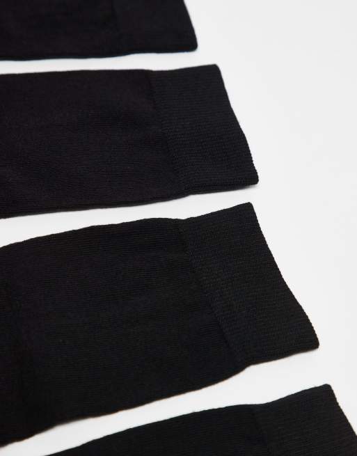 Pack de 5 pares de calcetines tobilleros negros de tejido rico en algodón de ASOS DESIGN, 3 de 4