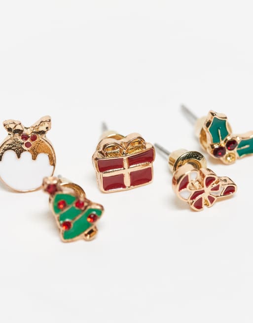 Pack de pares de pendientes de botón de varios colores con