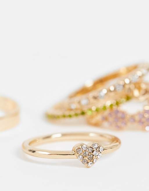 Pack de 6 anillos dorados de Topshop, 2 de 4