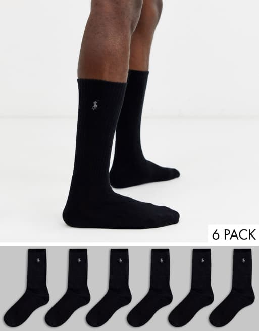 Pack de 6 calcetines negros de Polo Ralph Lauren