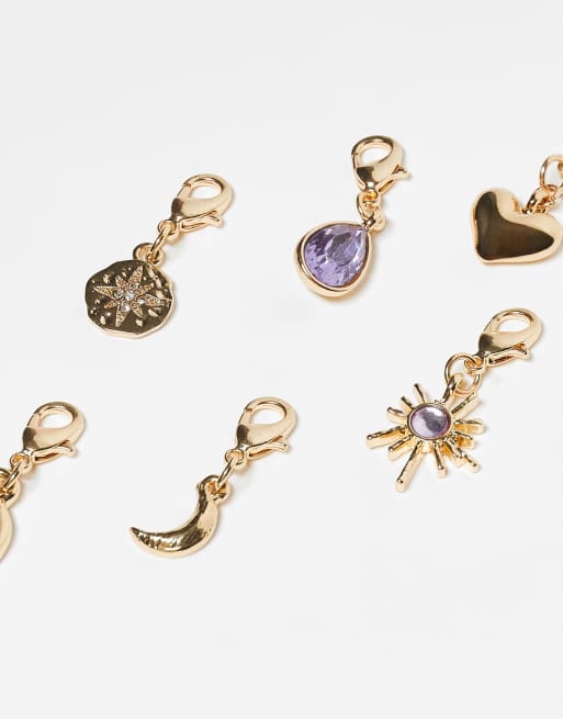 Pack de 6 charms dorados para calzado y accesorios de ASOS DESIGN, 2 de 3