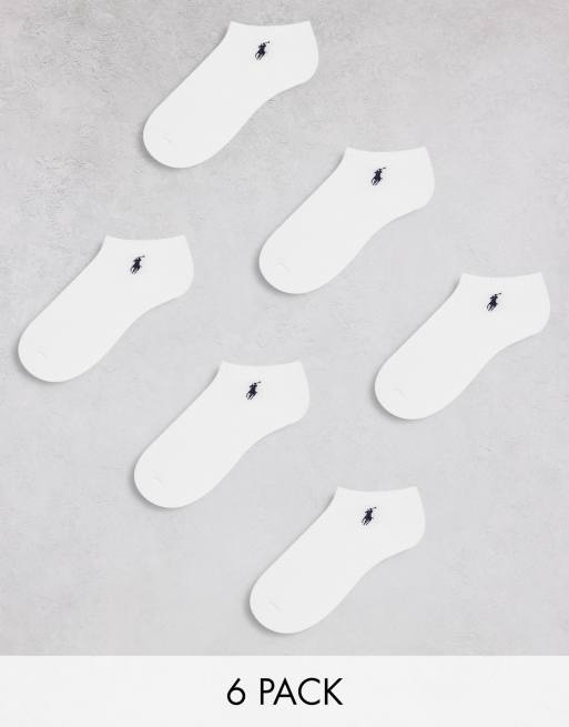 Pack de 6 pares de calcetines blancos con logo de Polo Ralph Lauren