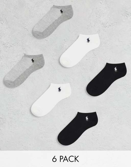 Pack de 6 pares de calcetines de varios colores con logo de Polo Ralph Lauren