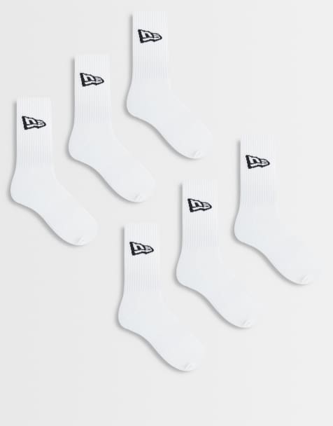 Pack de 6 pares de calcetines deportivos blancos con logo de bandera de New Era - view 1