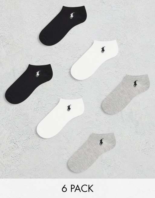 Pack de 6 pares de calcetines deportivos de varios colores con logo de Polo Ralph Lauren