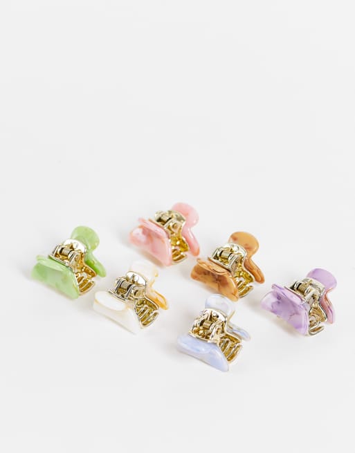 Pack de 6 pasadores pequeños para el cabello de colores pastel de Pieces