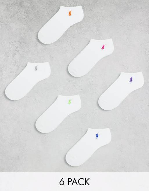 Pack de 6 pares de calcetines bajos blancos para zapatillas de