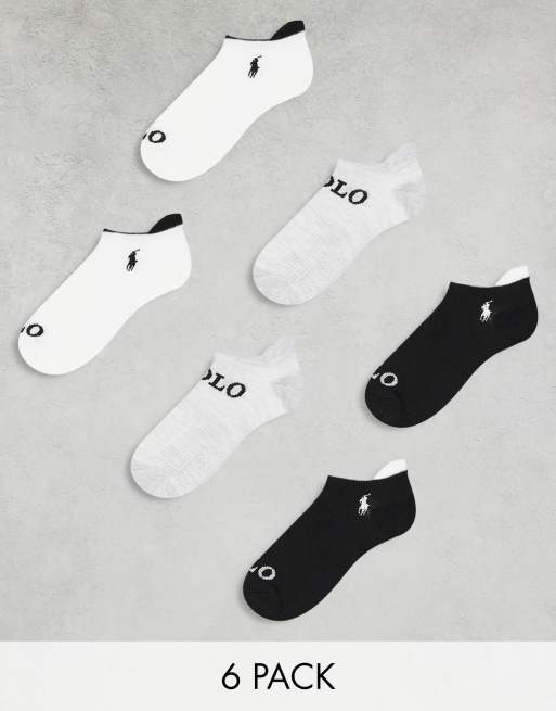 Pack de 6 pares de calcetines de deporte de varios colores con logo de Polo Ralph Lauren