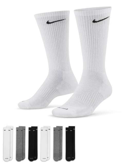 Pack de 6 pares de calcetines deportivos de color blanco, gris y negro Everyday Cushioned Plus de Nike Training