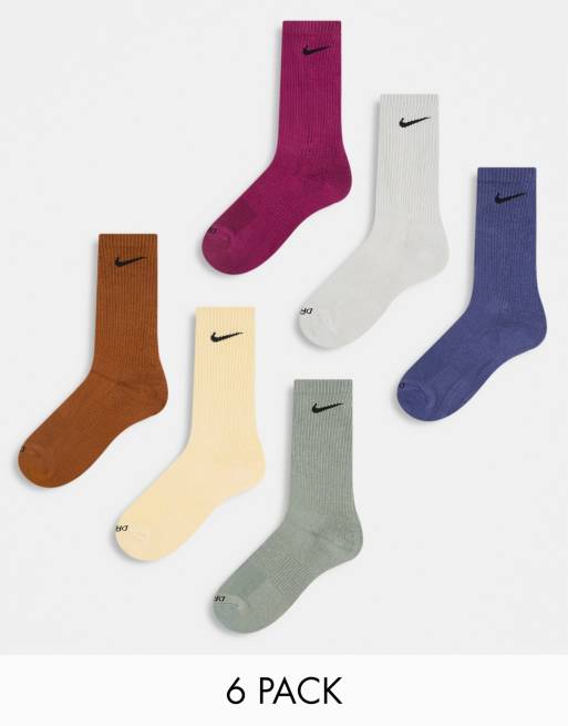 Pack de 6 pares de calcetines deportivos de varios colores Everyday Cushioned Plus de Nike Training