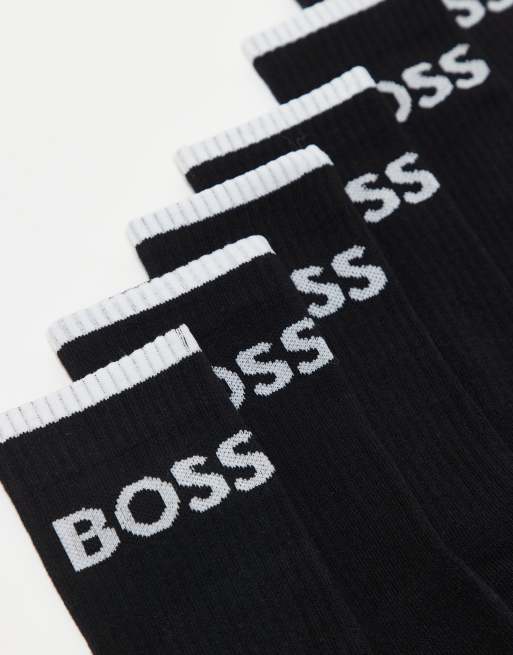 Pack de 6 pares de calcetines negros con logo de BOSS Bodywear, 3 de 3