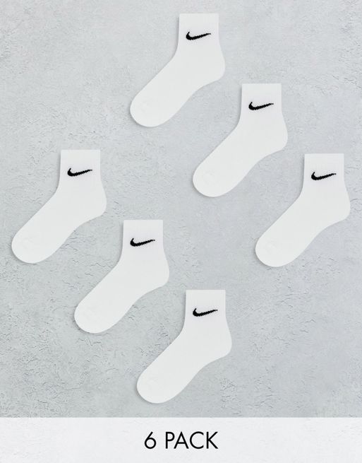 Pack de 6 pares de calcetines tobilleros blancos Everyday Cushioned de Nike Training
