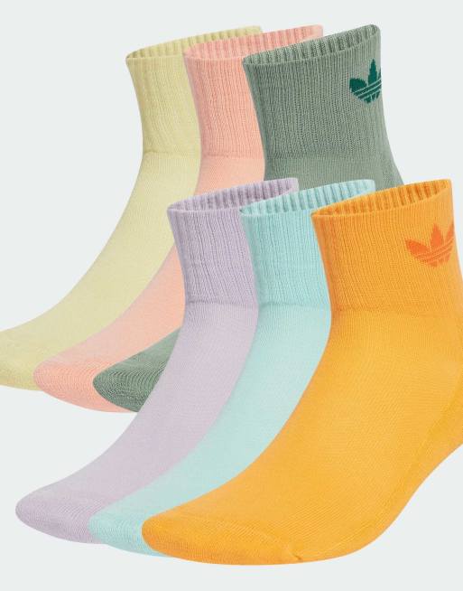 Pack de 6 pares de calcetines tobilleros de caña media de varios colores de adidas Originals