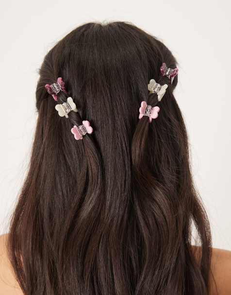 Pack de 6 pinzas para el cabello pequeñas de varios colores con diseño de corazones de Sui Ava - view 1