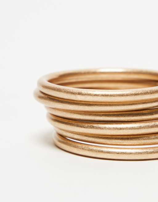 Pack de 6 pulseras rígidas doradas Bailey de Topshop, 3 de 3