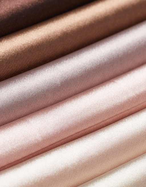 Pack de 6 rodillos para el cabello de tono rosa palisandro flexibles envueltos en satén de Kitsch, 3 de 4