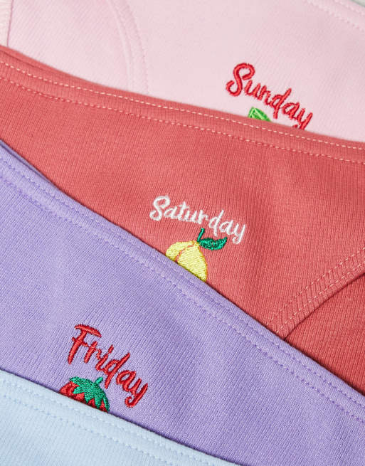 Pack de 7 braguitas de pernera alta con diseño de los días de la semana de Daisy Street, 4 de 4