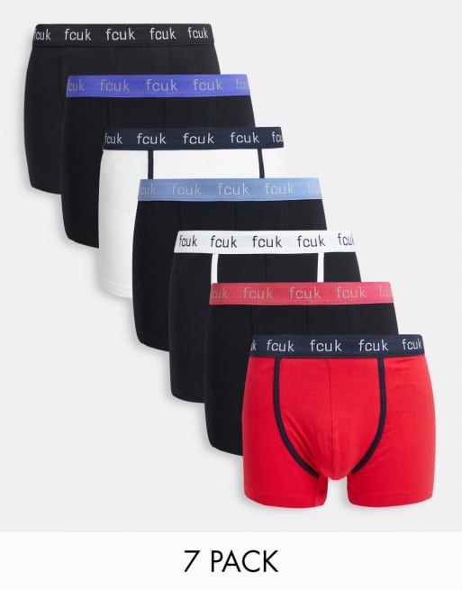 Pack de 7 calzoncillos tipo bóxer de varios colores FCUK de French Connection