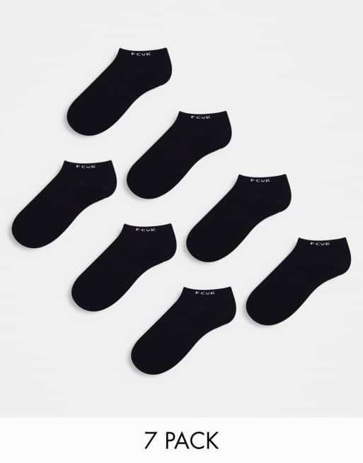 Pack de 7 pares de calcetines de deporte en negro de French Connection