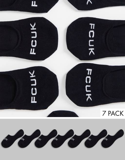 Pack de 7 pares de calcetines deportivos invisibles negros de French Connection