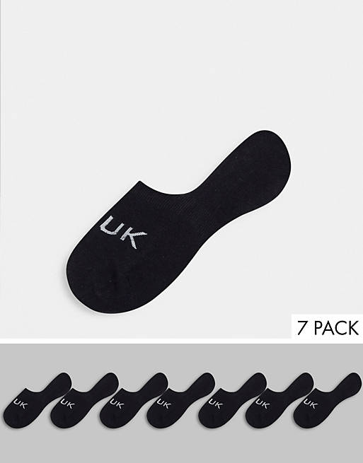 Pack de 7 pares de calcetines invisibles en negro de French Connection