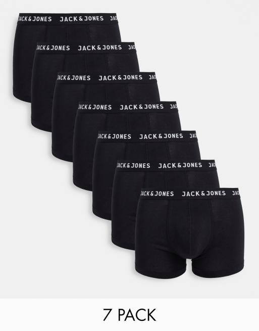 Calzoncillos largos negros con logo en contraste en la cinturilla de Jack &  Jones