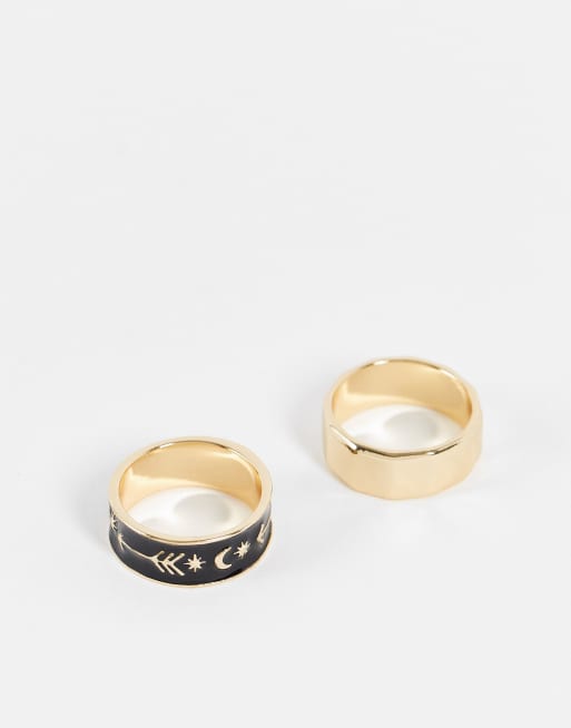 Pack de dos anillos dorados de The Status Syndicate
