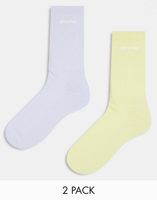 Pack de dos pares de calcetines deportivos de color lila y verde New Carlyss de Dickies 