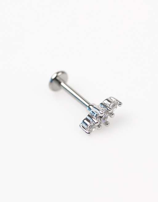 Pack de pendientes de botón plateados con diseño de serpiente texturizada y parte trasera plana de titanio de Lovisa
