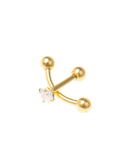 Pack de pendientes dorados para cartílago de acero quirúrgico con cristal de Lovisa, 3 de 3