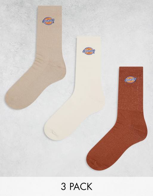 Pack de tres pares de calcetines tobilleros en tonos beis Valley Grove de Dickies