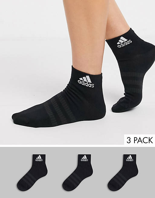 Miedo a morir yermo Búsqueda Pack de 3 calcetines en negro de adidas Training | ASOS