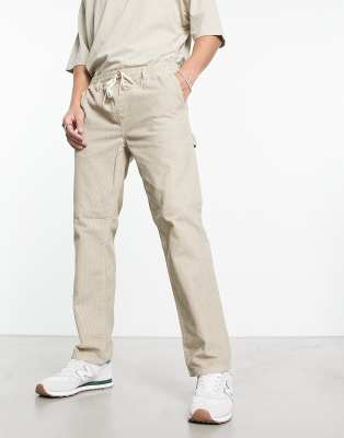 PACSUN PacSun bowen cord carpenter trousers in stone-Grey