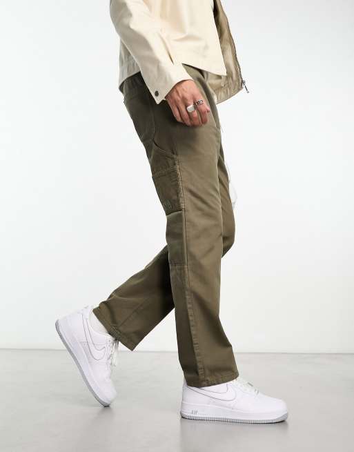 PacSun Bowen multi pocket carpenter pants in olive vine