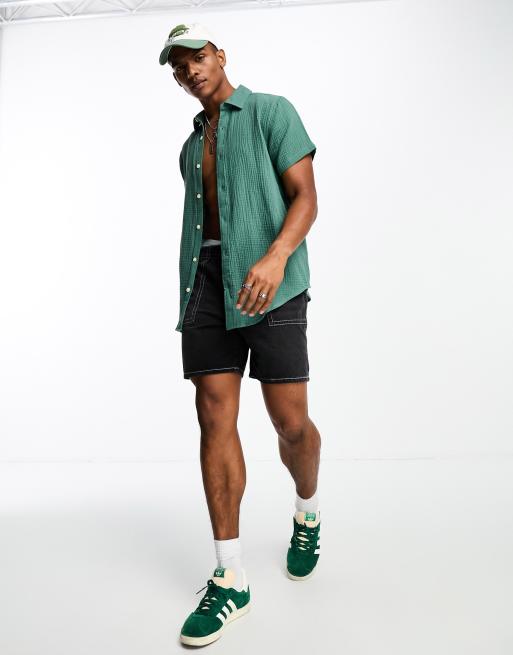 khaki green short sleeve shirt