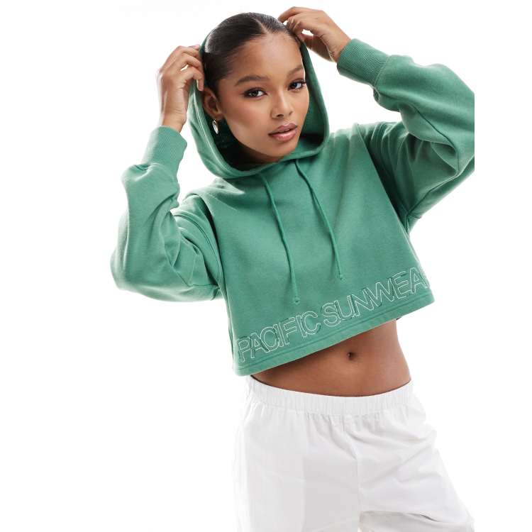 Pacsun cropped boxy hoodie in classic green ASOS