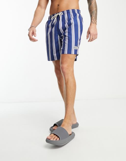 Swim Shorts - Blue/white striped - Men