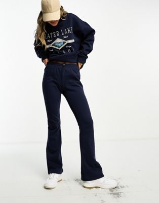 Pacsun Flared Sweatpants In Navy - Part Of A Set-purple