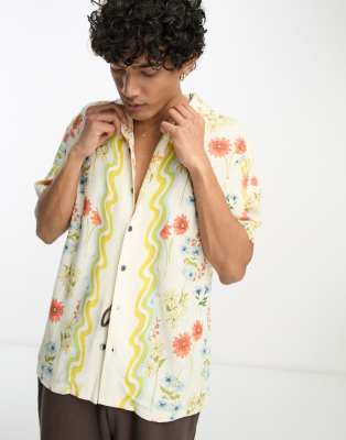 PacSun floral print cruise resort short sleeve shirt in multi - ASOS Price Checker