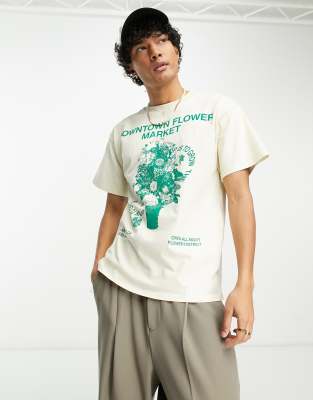 Pacsun Men's Balance T-Shirt in Cream - Size Small