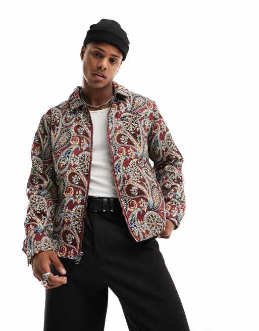 Pacsun - Giacca in twill multicolore con motivo cachemire
