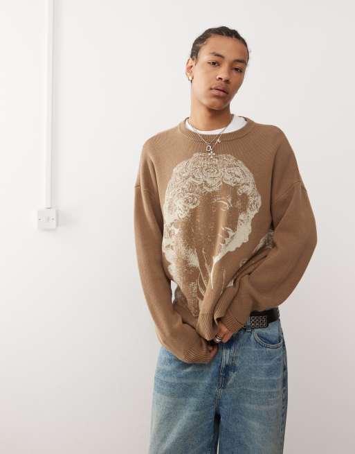 Pacsun graphic sweatshirt in tan ASOS