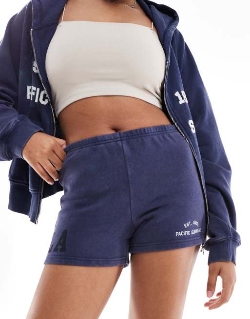 Pacsun LA relaxed trackie shorts in deep navy