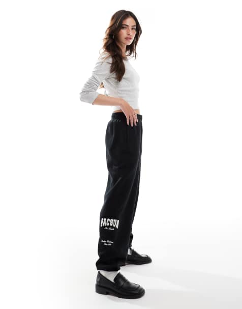 Pacsun los angeles cuffed trackies in black - view 1